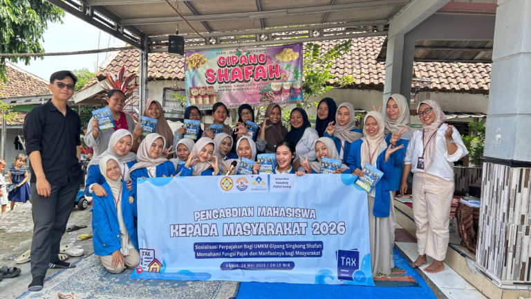 Mahasiswa Universitas Pamulang Kampus Serang Gelar Sosialisasi Perpajakan bagi UMKM Gipang Singkong Shafah di Kota Cilegon